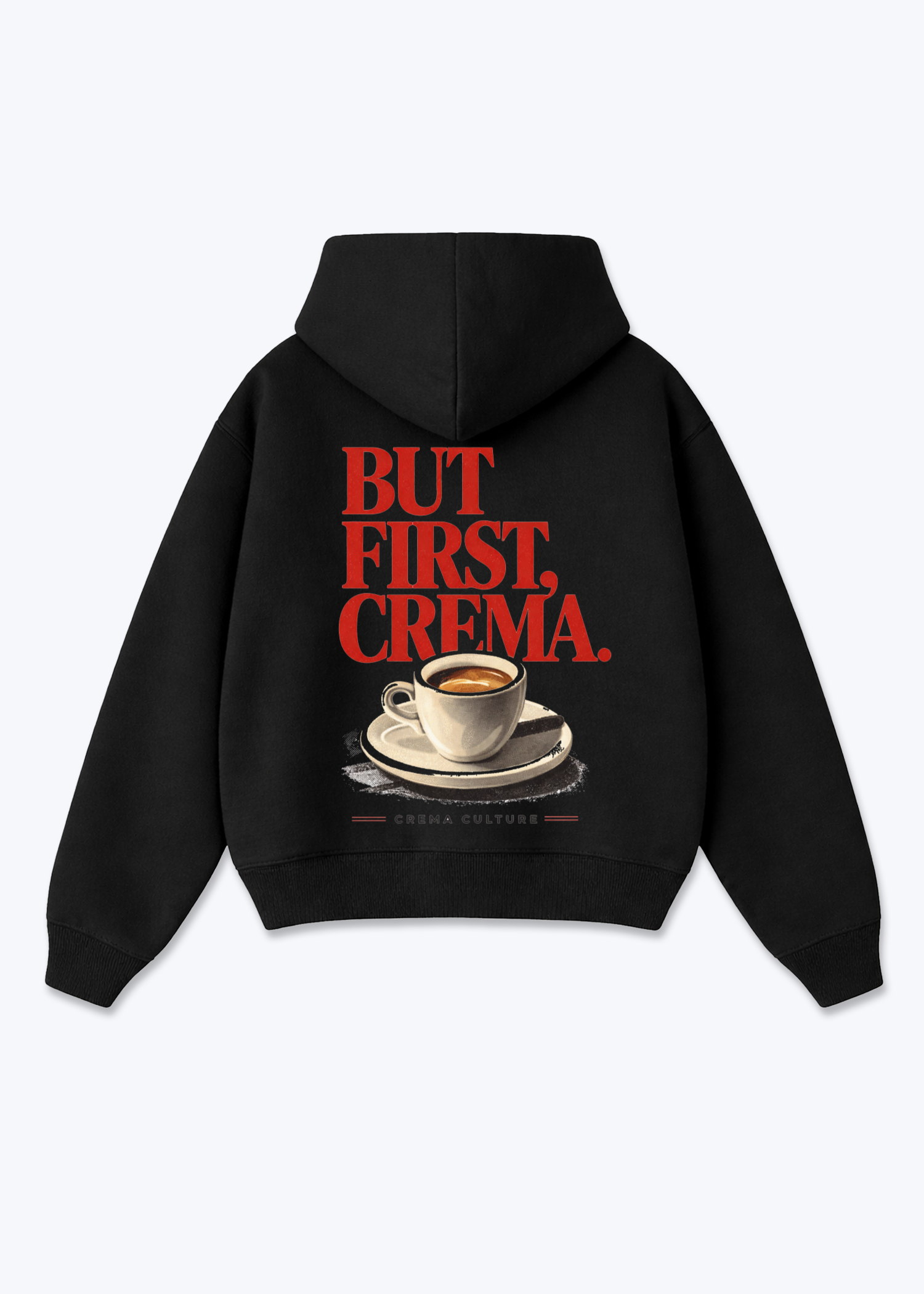But first Crema Oversized Zip Hoodie - Black Back (Designed)