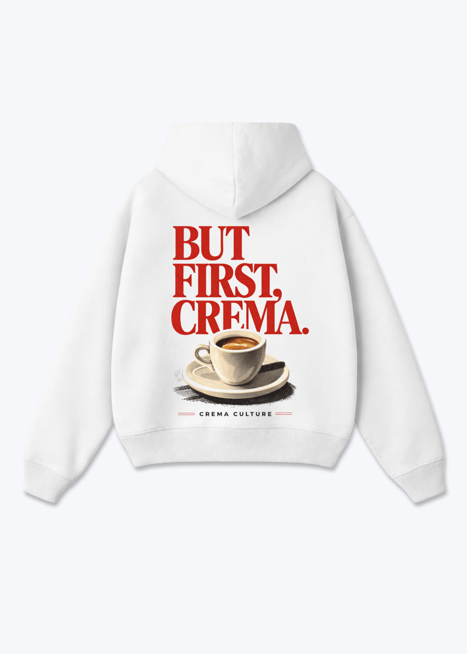 But first Crema Oversized Zip Hoodie - White Back (Designed)