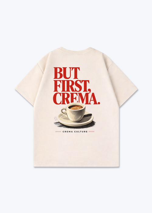 But first Crema Oversized Shirt - Beige Back (Designed)