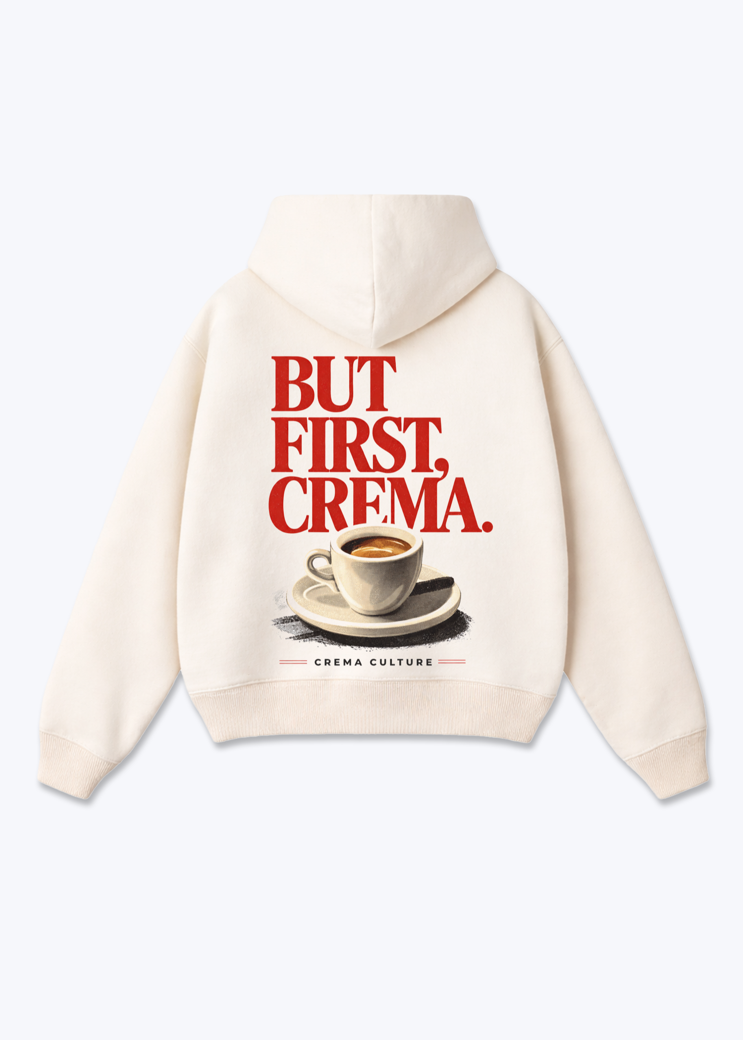 But firt Crema Oversized Hoodie - Beige Back (Designed)