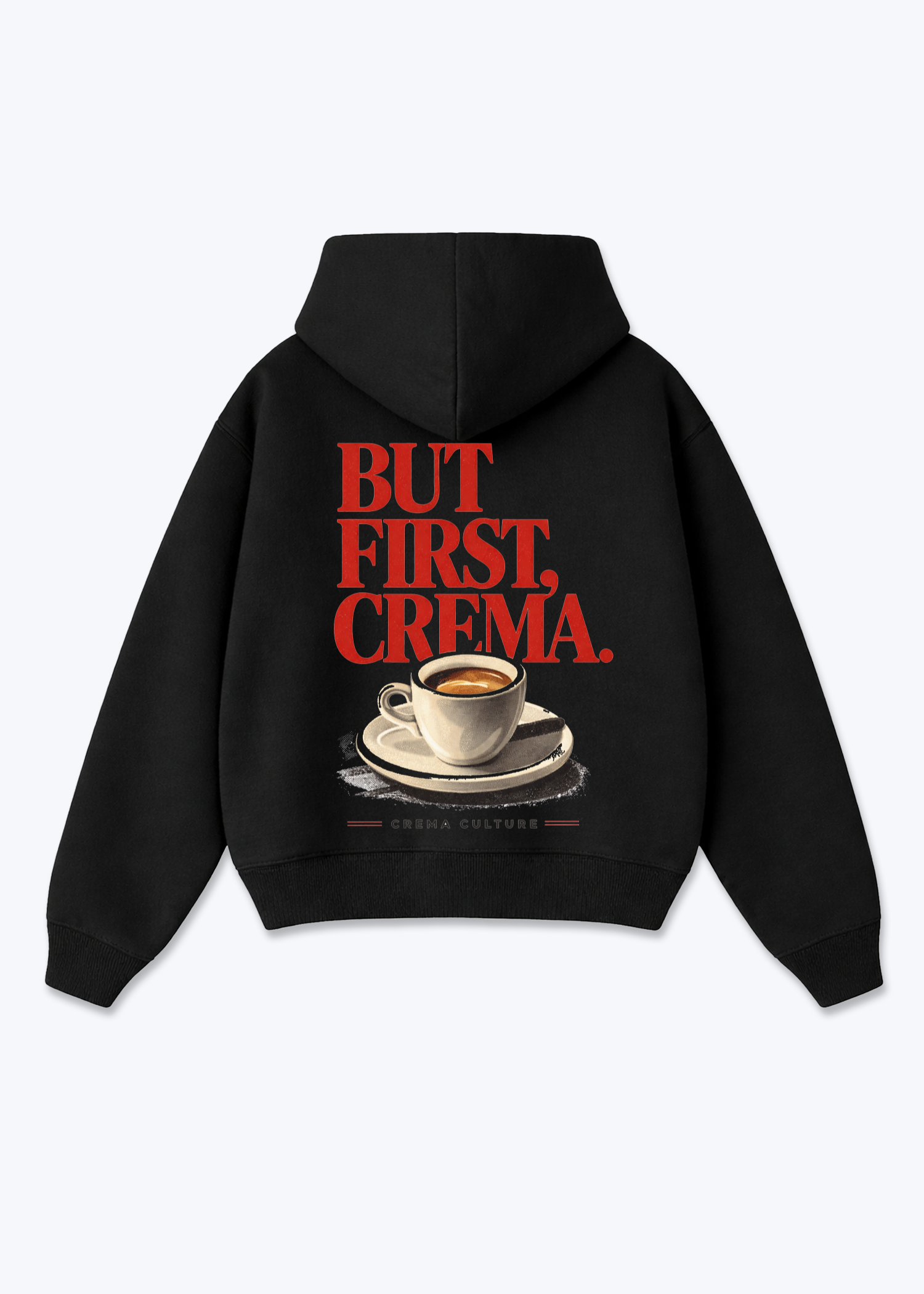 But firt Crema Oversized Hoodie - Black Back (Designed)