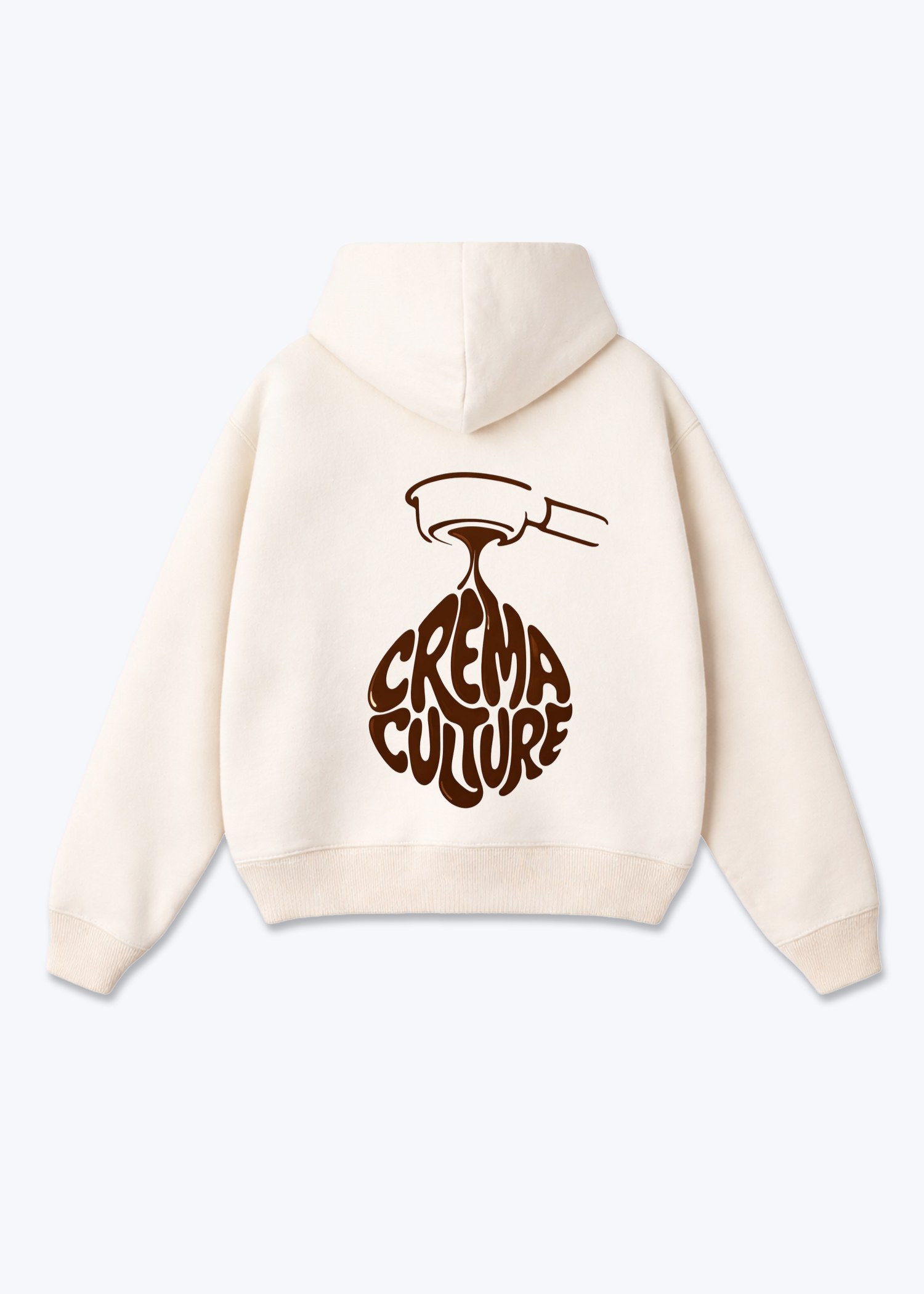 Crema Culture Oversized Hoodie - Beige Back (Designed)
