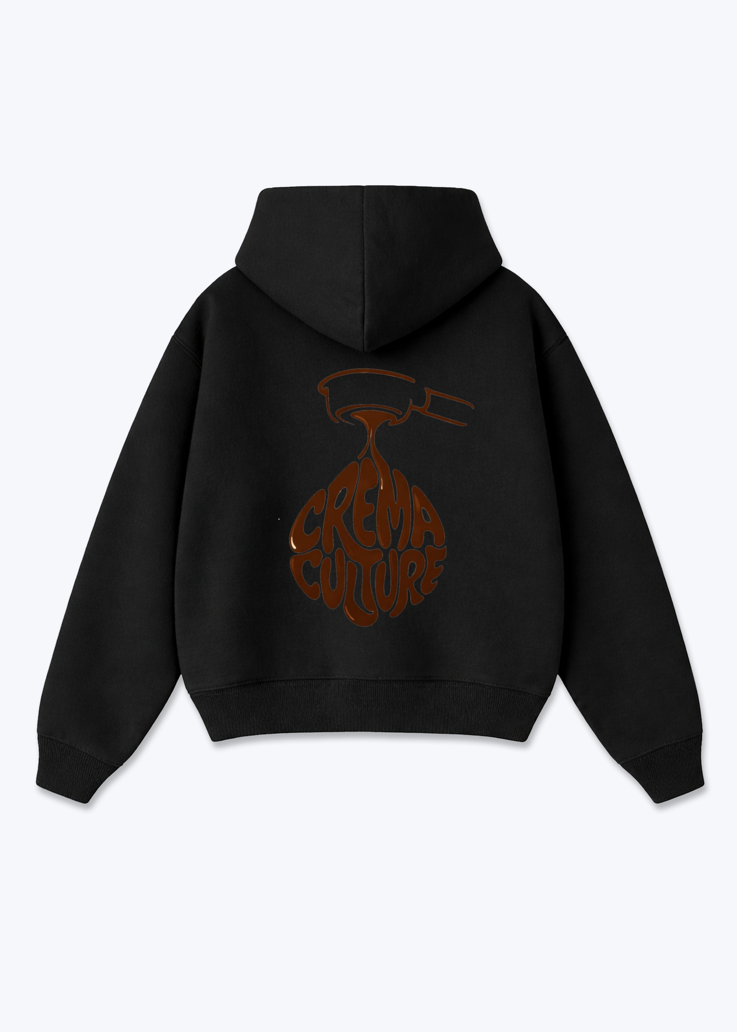 Crema Culture Oversized Zip Hoodie - Black Back (Designed)