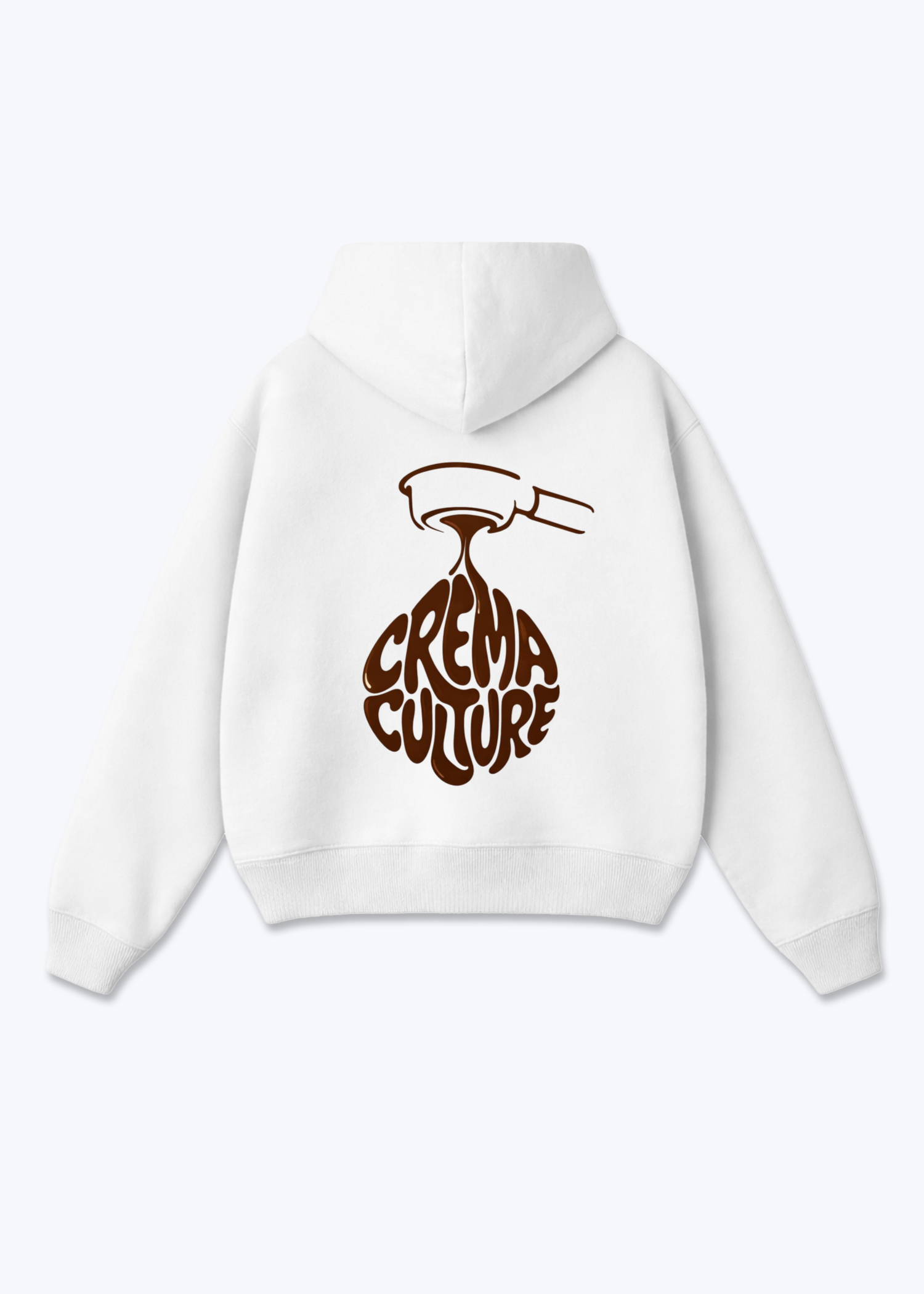 Crema Culture Oversized Zip Hoodie - White Back (Designed)