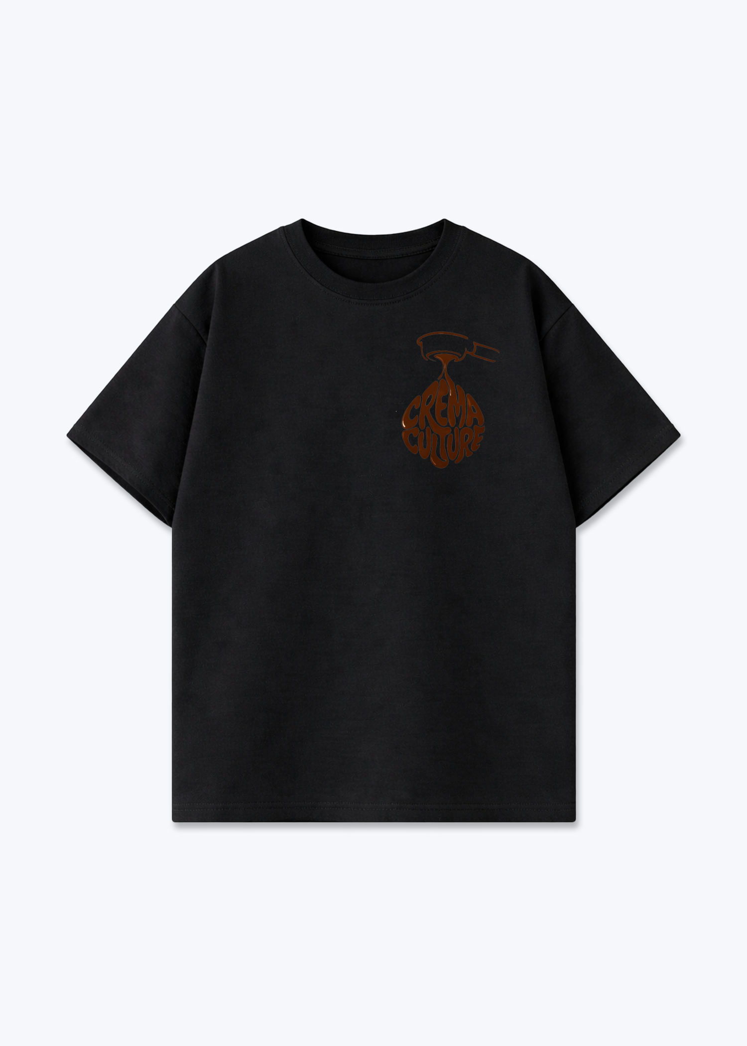 Crema Culture Oversized Shirt - Black Front (Designed)