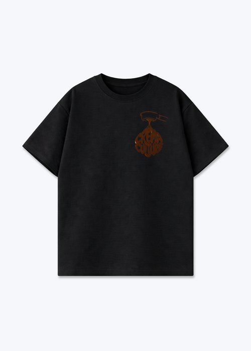 Crema Culture Oversized Shirt - Black Front (Designed)