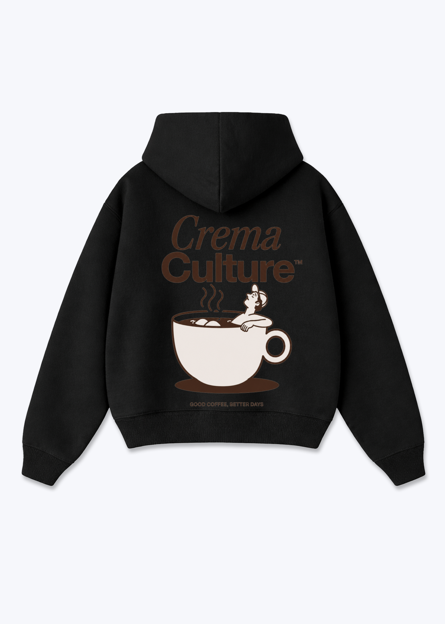 Good Coffe Better Days Oversized Hoodie - Black Back (Designed)