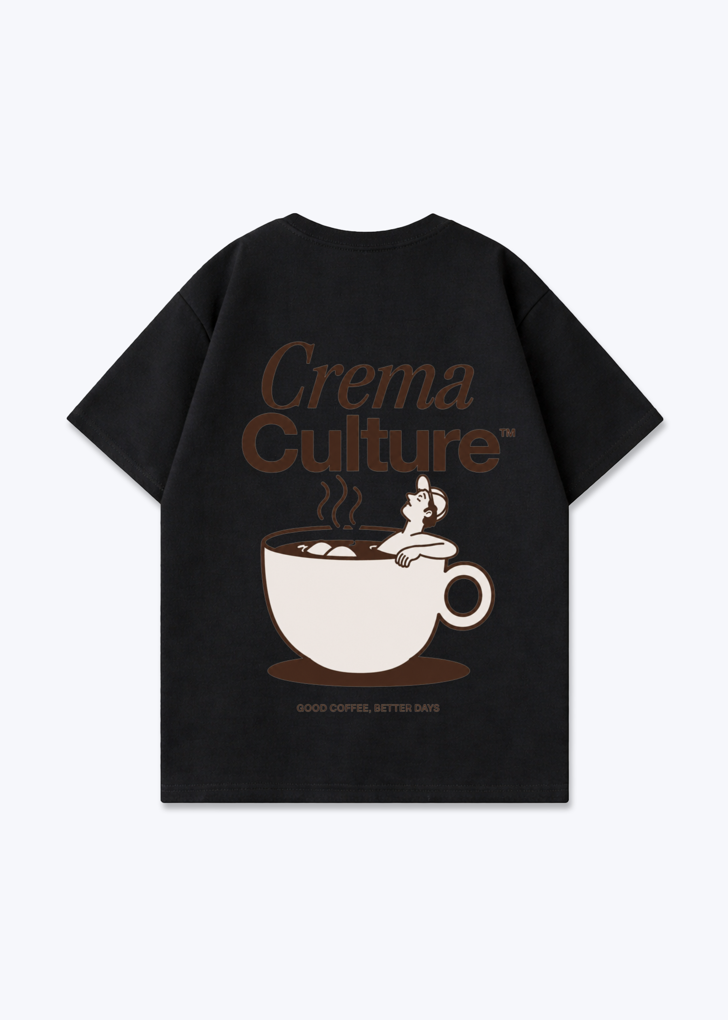 Good Coffe Better Days Oversized Shirt - Black Back (Designed)