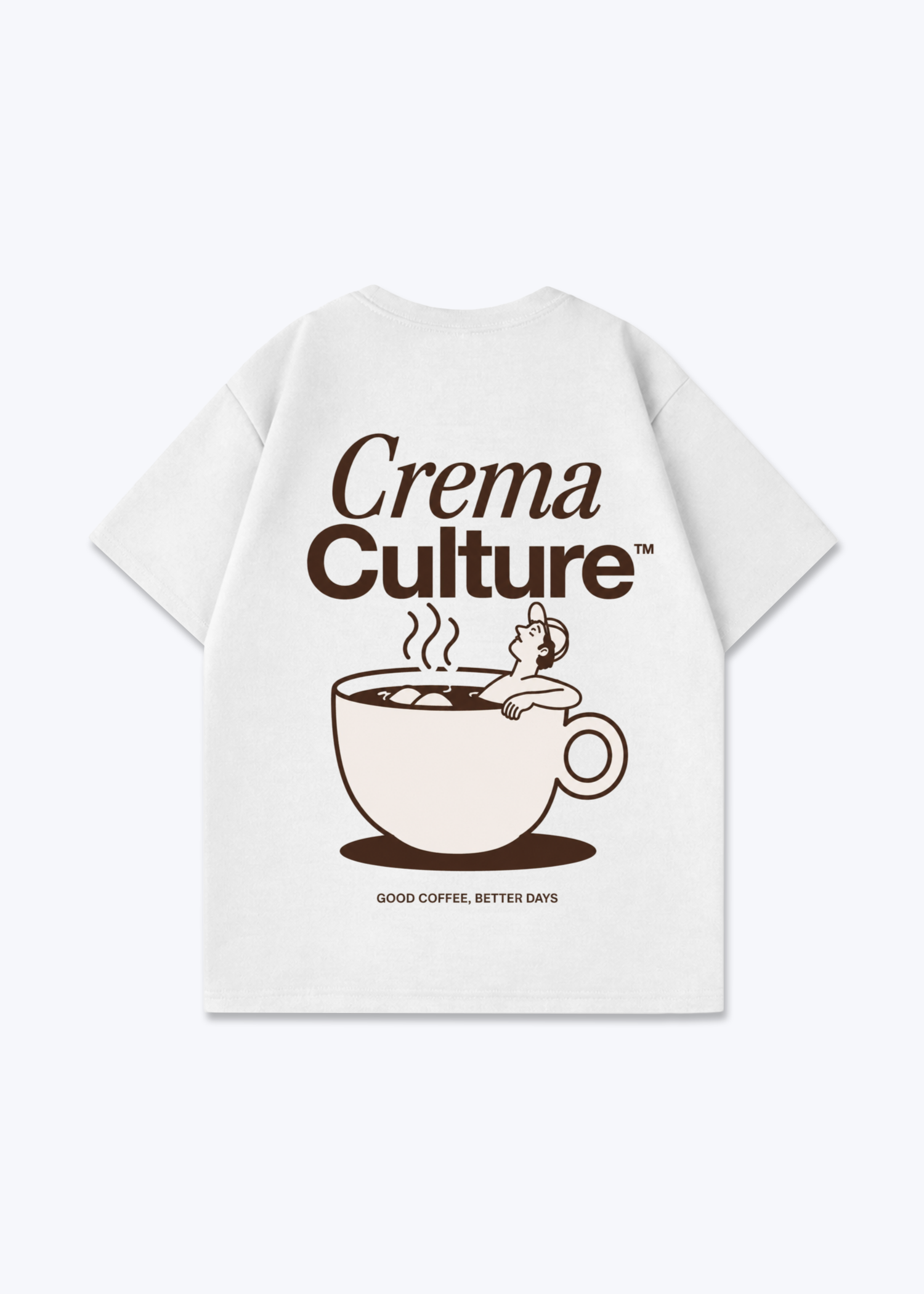 Good Coffe Better Days Oversized Shirt - White Back (Designed)