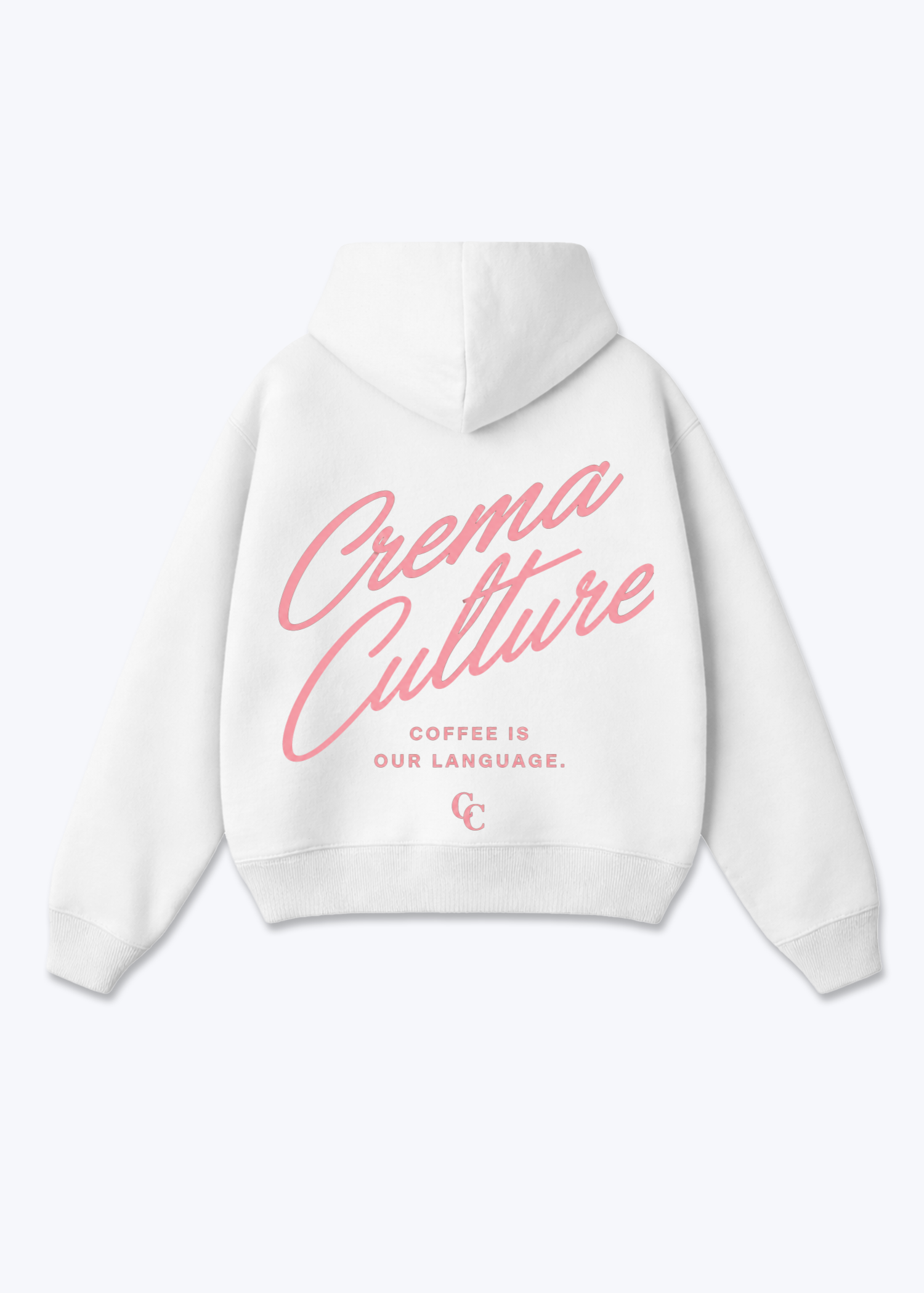 Coffe is our Language Oversized Hoodie - White Back (Designed)