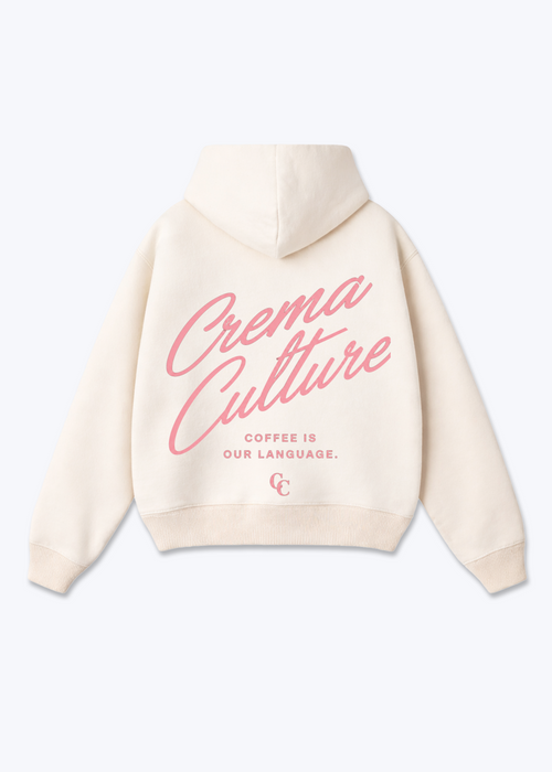 Coffe is our Language Oversized Hoodie - Beige Back (Designed)