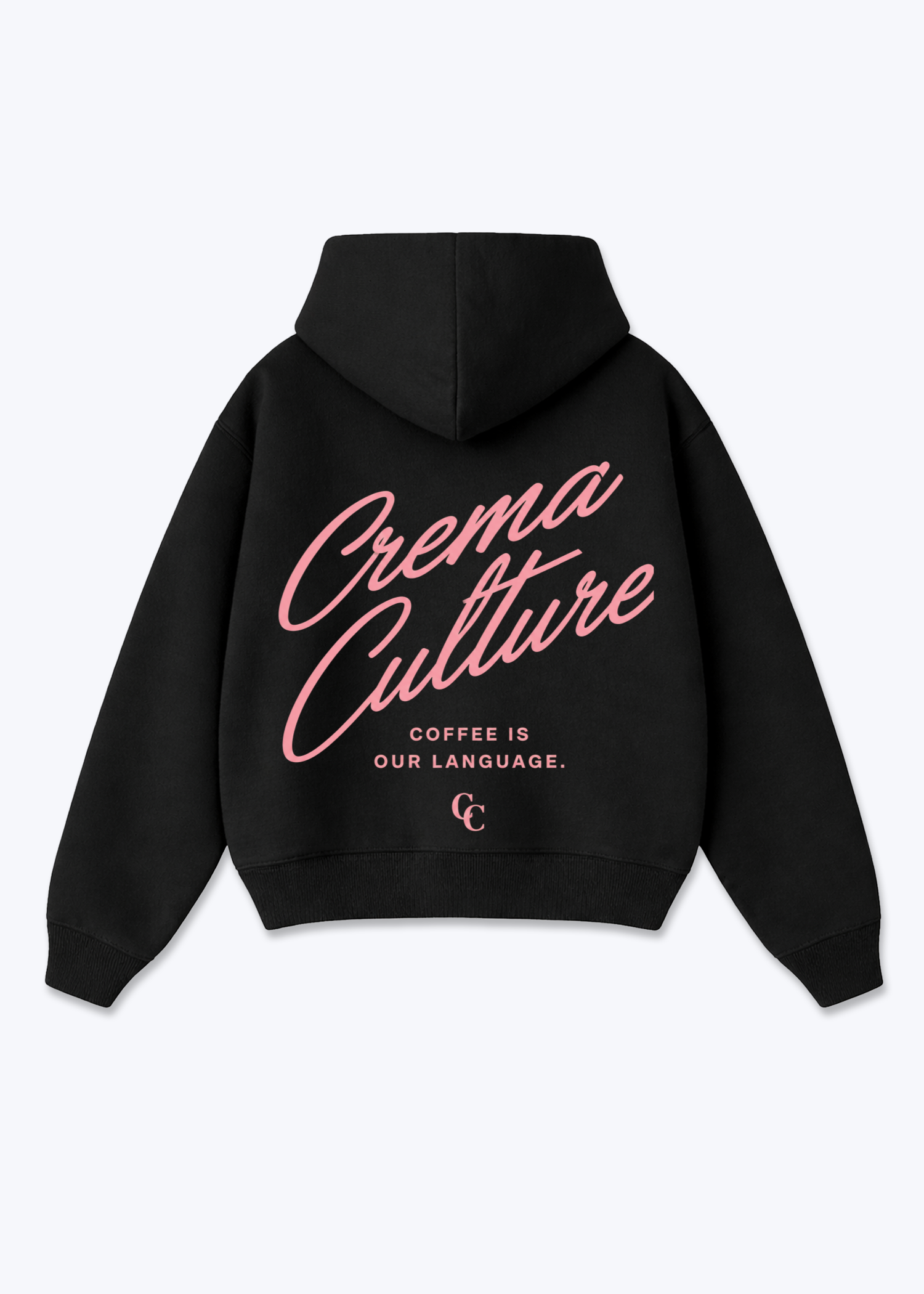 Coffe is our Language Oversized Hoodie - Black Back (Designed)