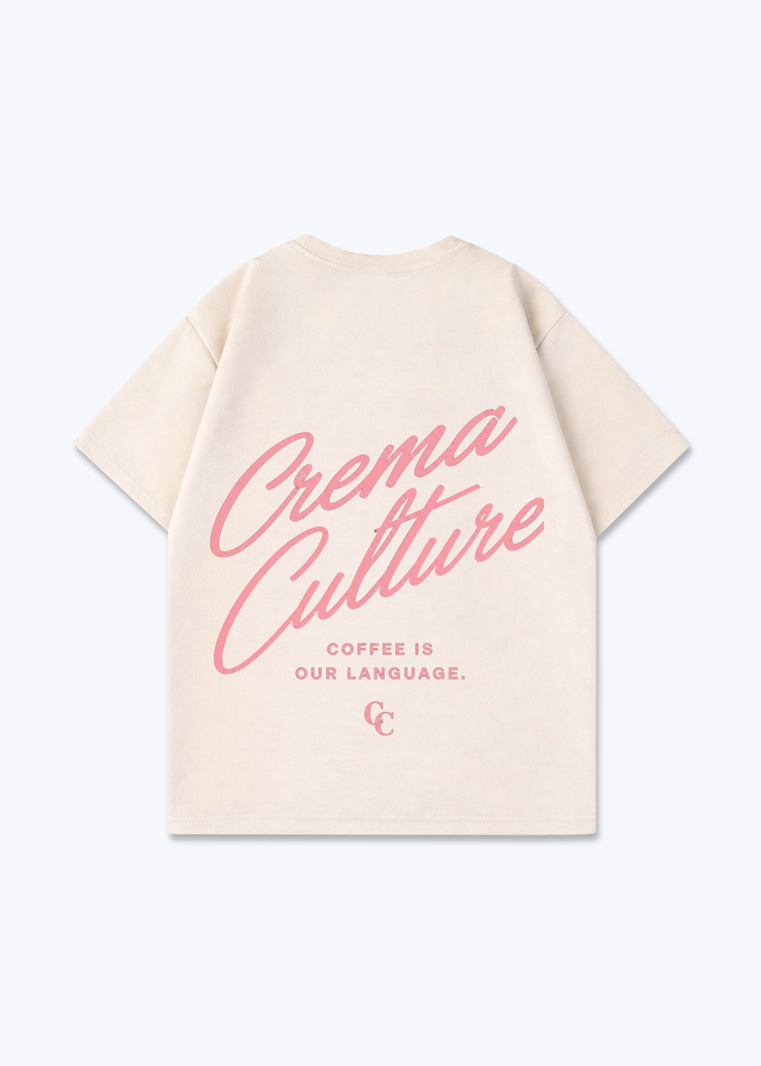 Coffe is our Language Oversized Shirt - Beige Back (Designed)