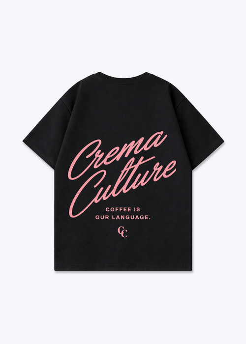 Coffe is our Language Oversized Shirt - Black Back (Designed)