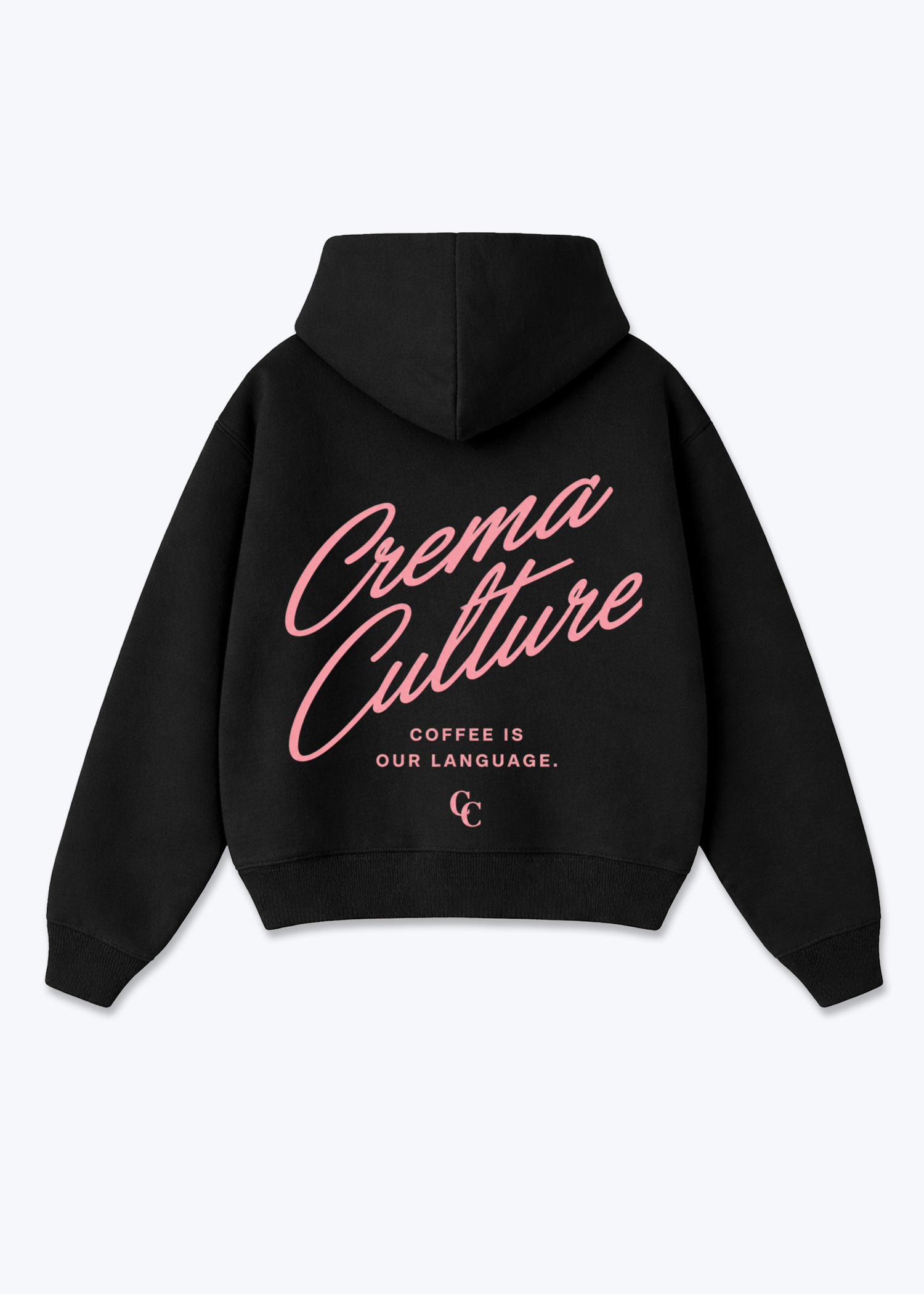 Coffe is our Language Oversized Zip Hoodie - Black Back (Designed)