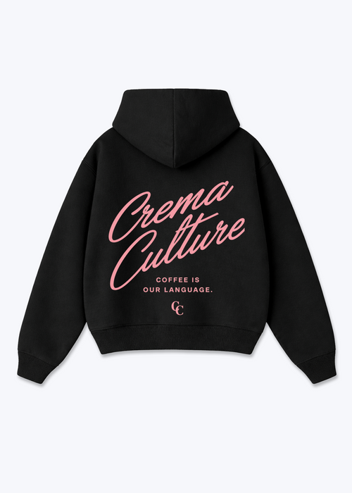 Coffe is our Language Oversized Zip Hoodie - Black Back (Designed)