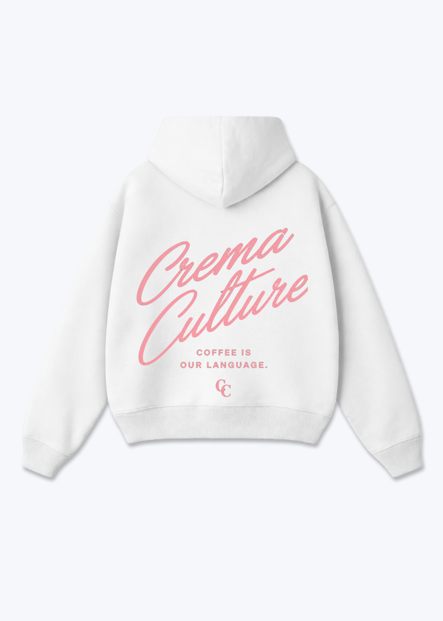 Coffe is our Language Oversized Zip Hoodie - White Back (Designed)
