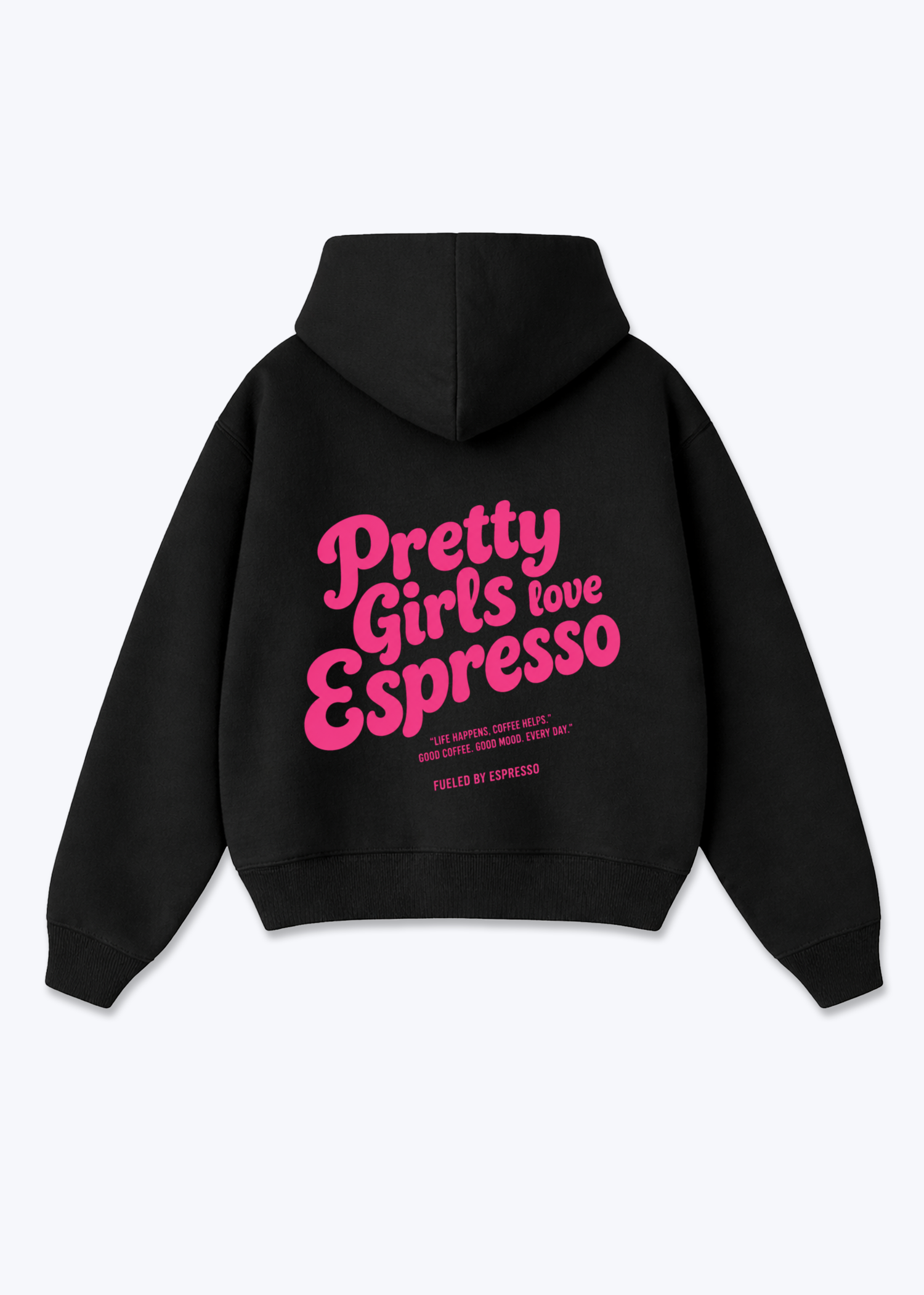 Pretty Girls Love Espresso Overized Zip Hoodie - Black Back (Designed)