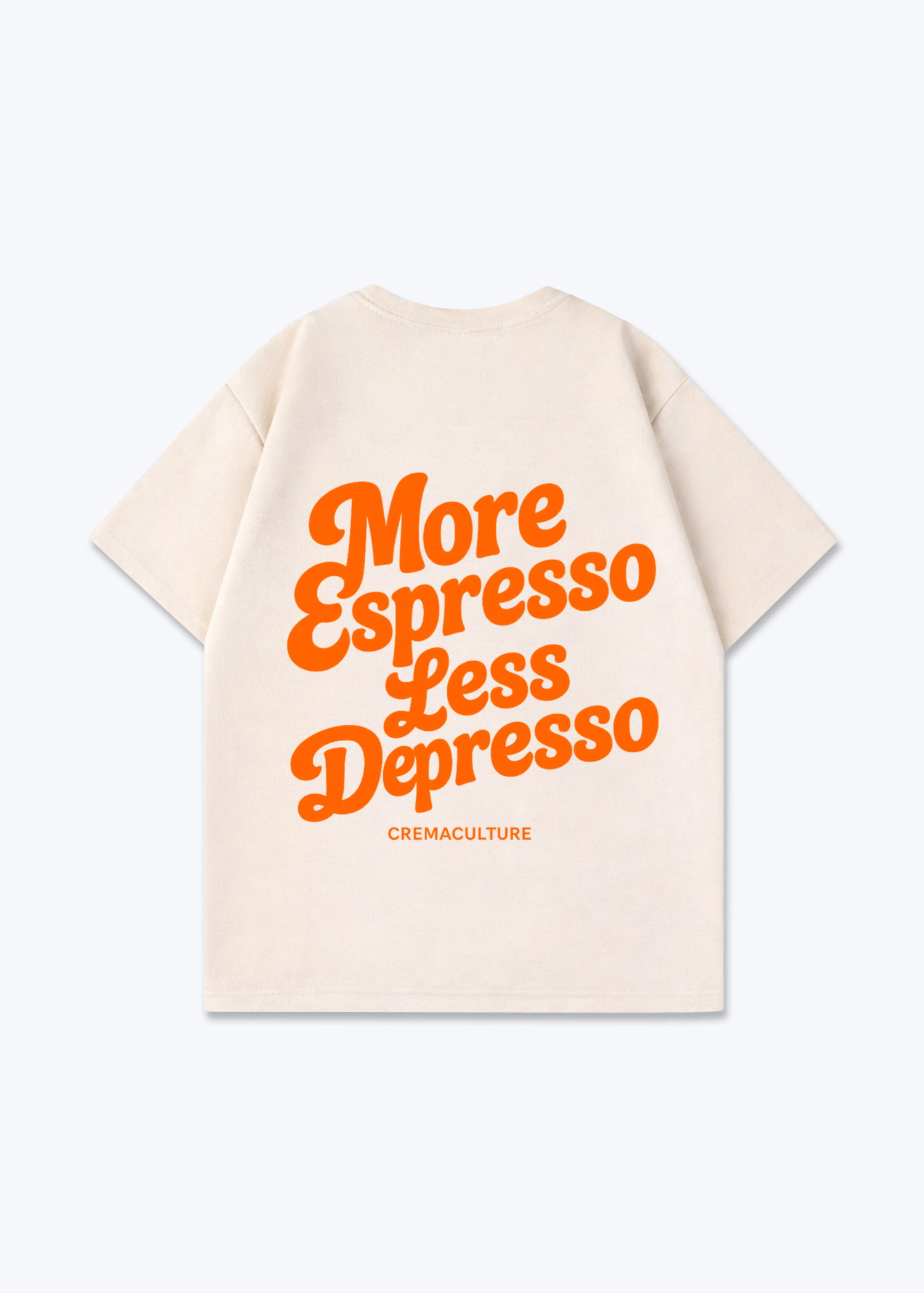 More Espresso Less Depresso Oversized Shirt - Beige Back (Designed)