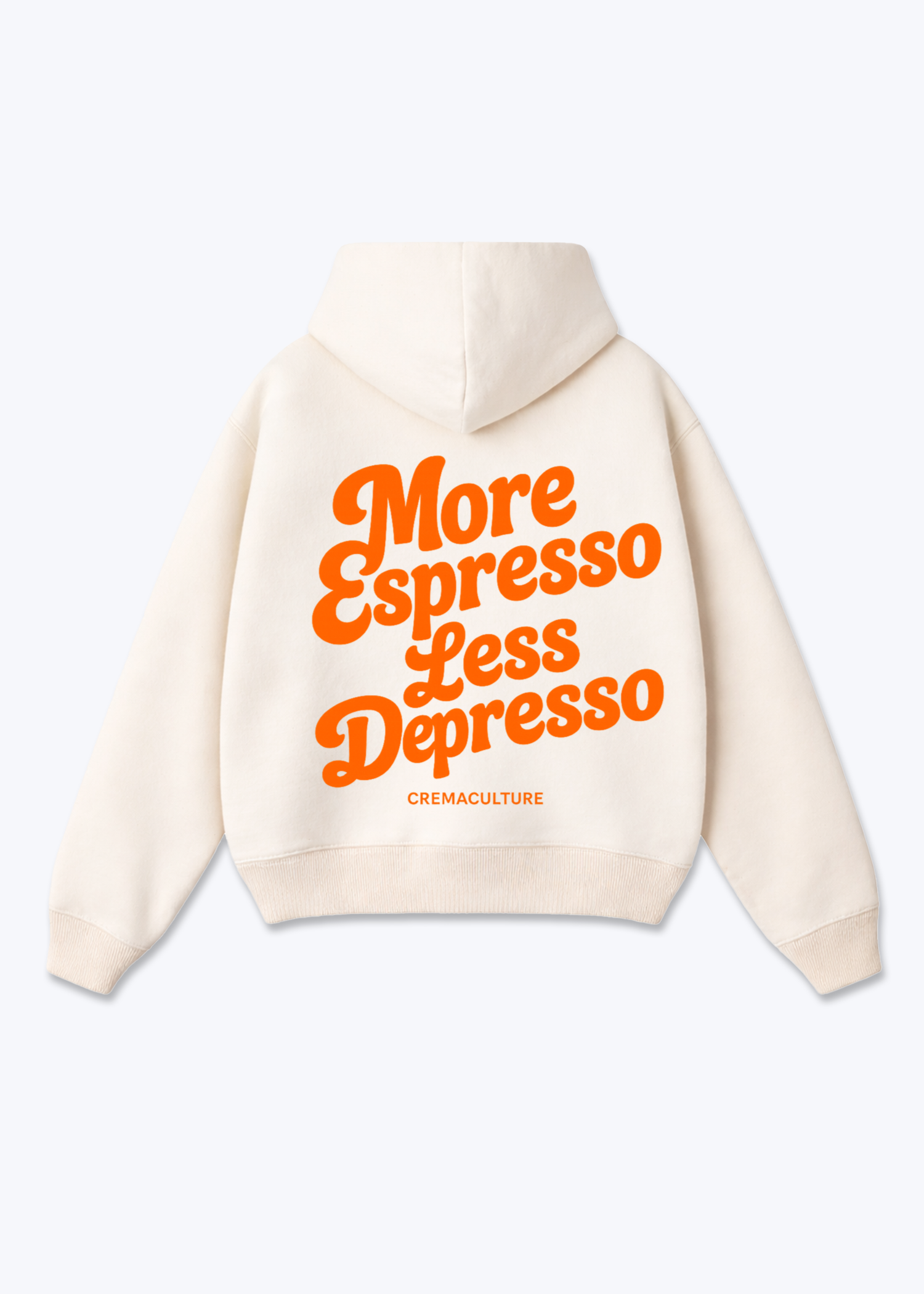 More Espresso Less Despresso Oversized Hoodie - Beige Back (Designed)