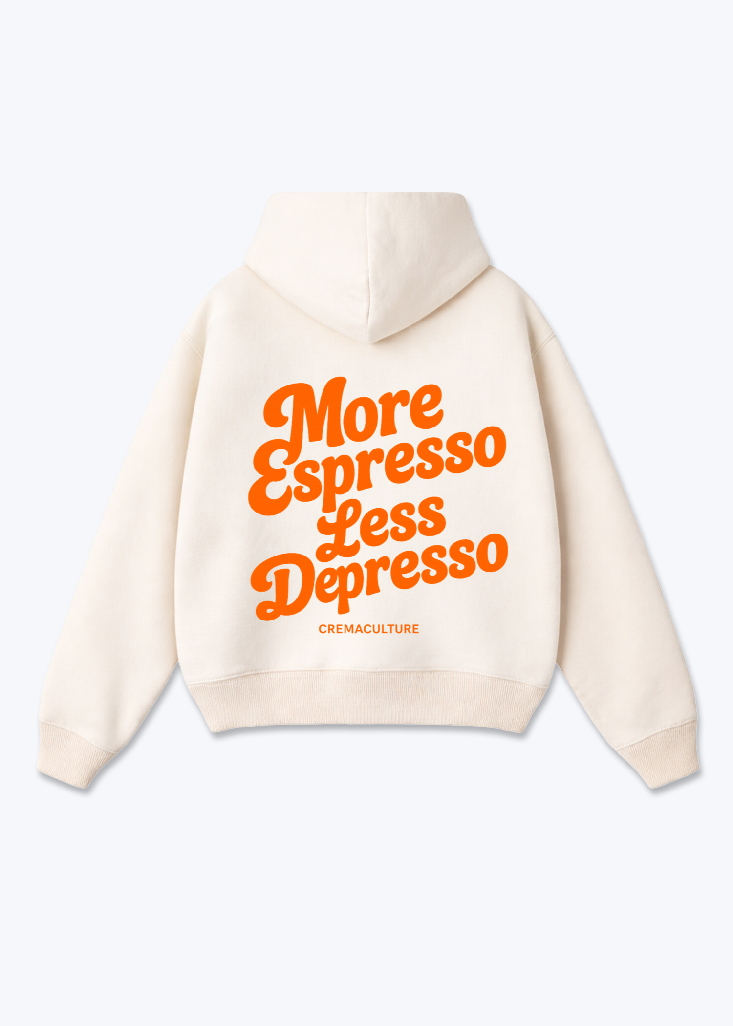 More Espresso Less Despresso Oversized Zip Hoodie - Beige Back (Designed)