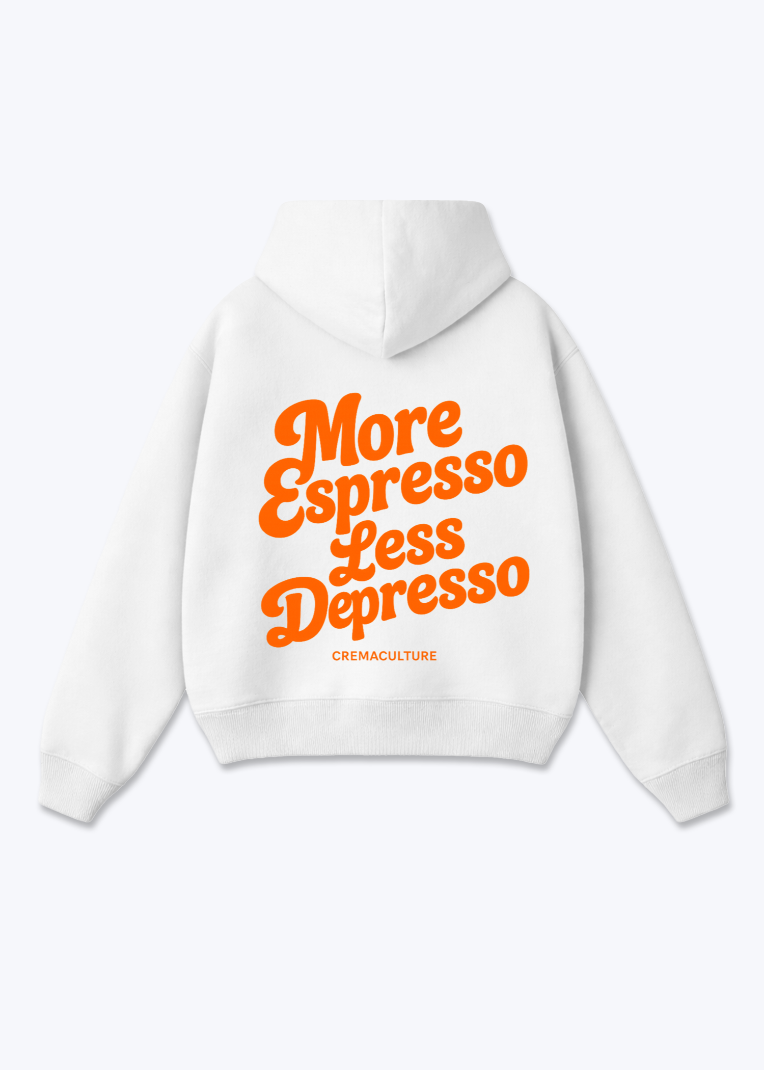 More Espresso Less Despresso Oversized Zip Hoodie - White Back (Designed)