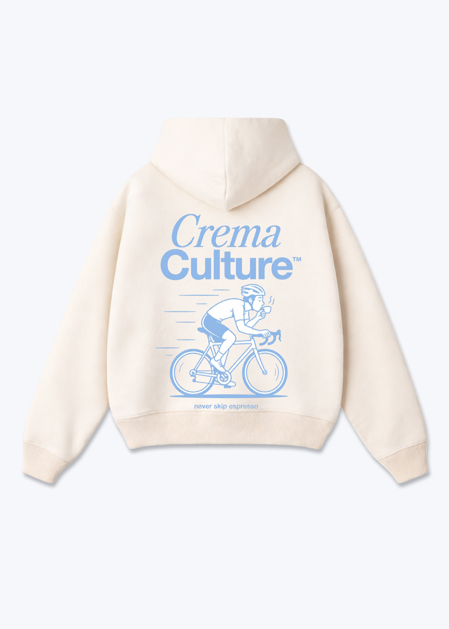 Never Skip Espresso Oversized Hoodie - Beige Back (Designed)