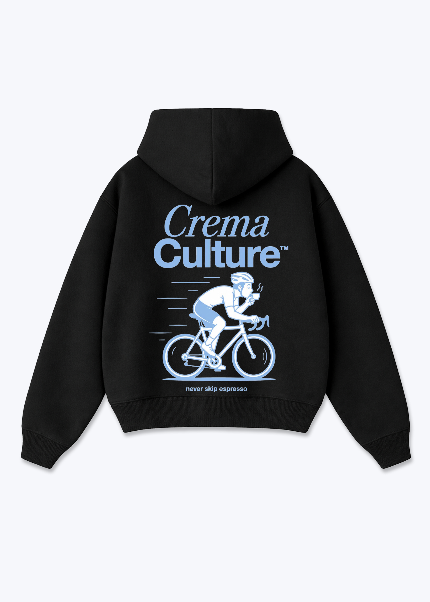 Never Skip Espresso Oversized Hoodie - Black Back (Designed)