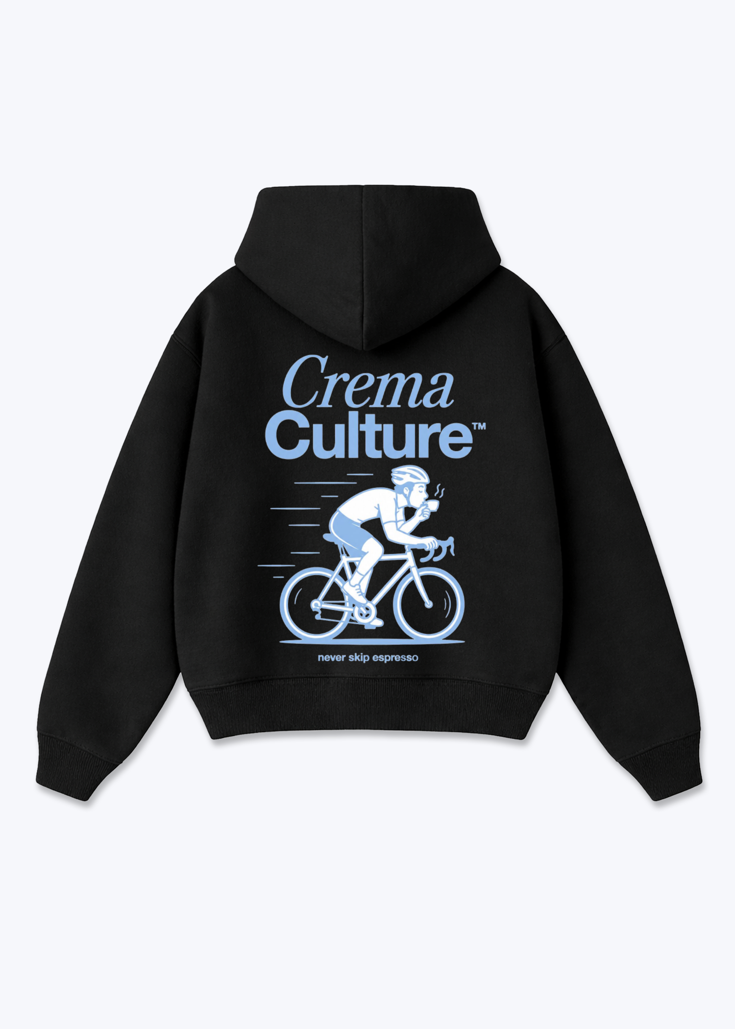 Never Skip Espresso Oversized Zip Hoodie - Black Back (Designed)