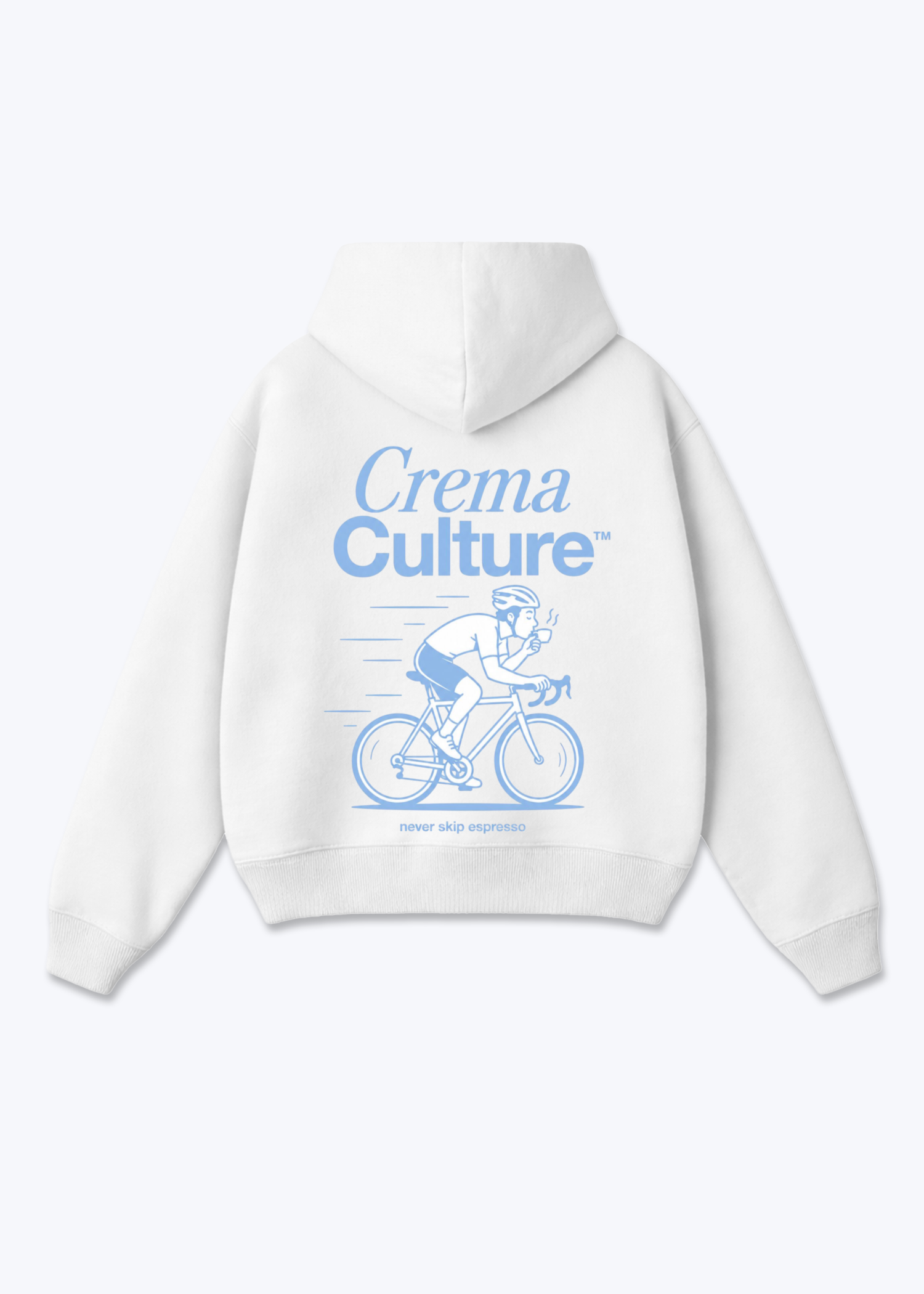 Never Skip Espresso Oversized Zip Hoodie - White Back (Designed)