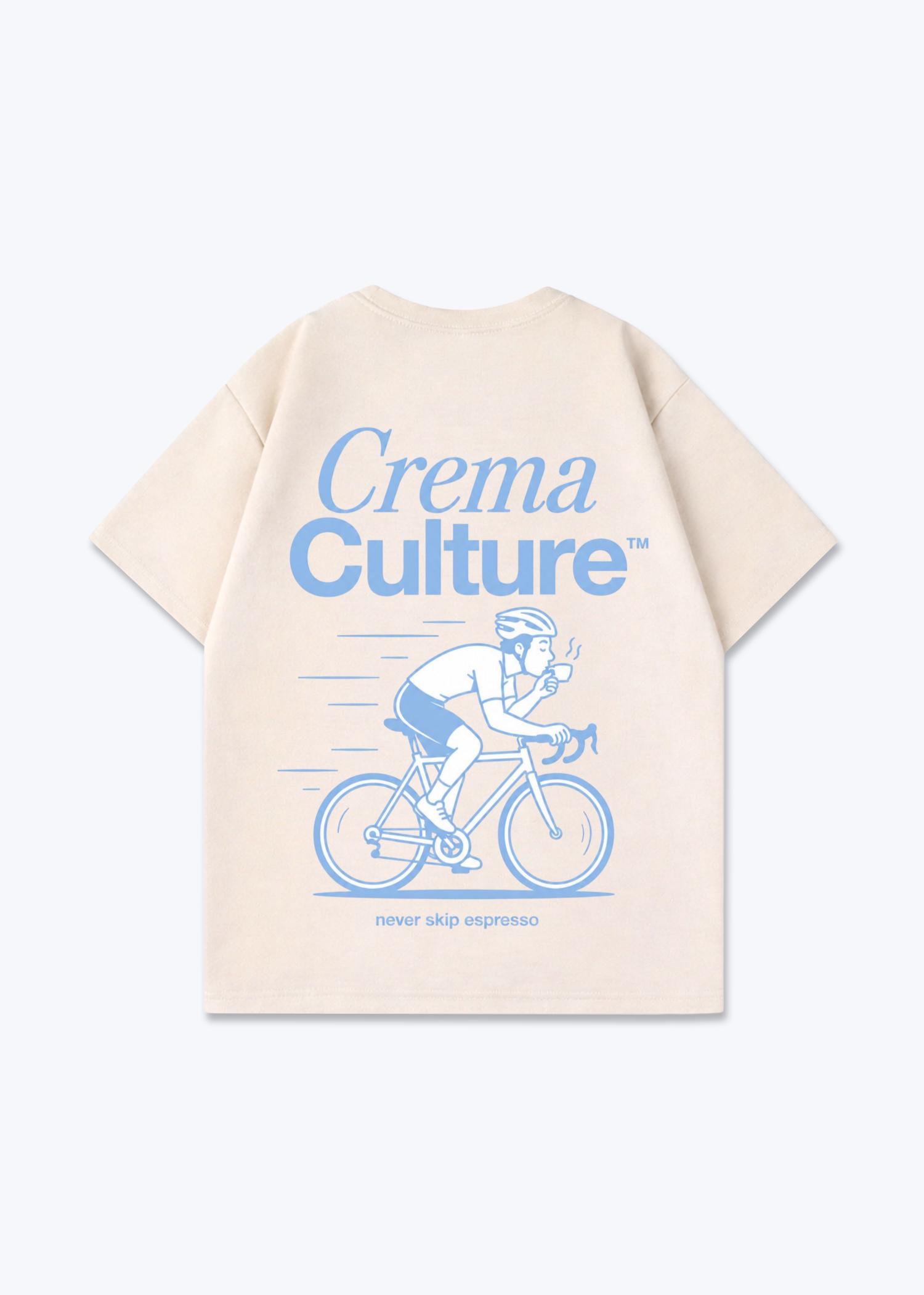 Never Skip Espresso Oversized Shirt - Beige Back (Designed)