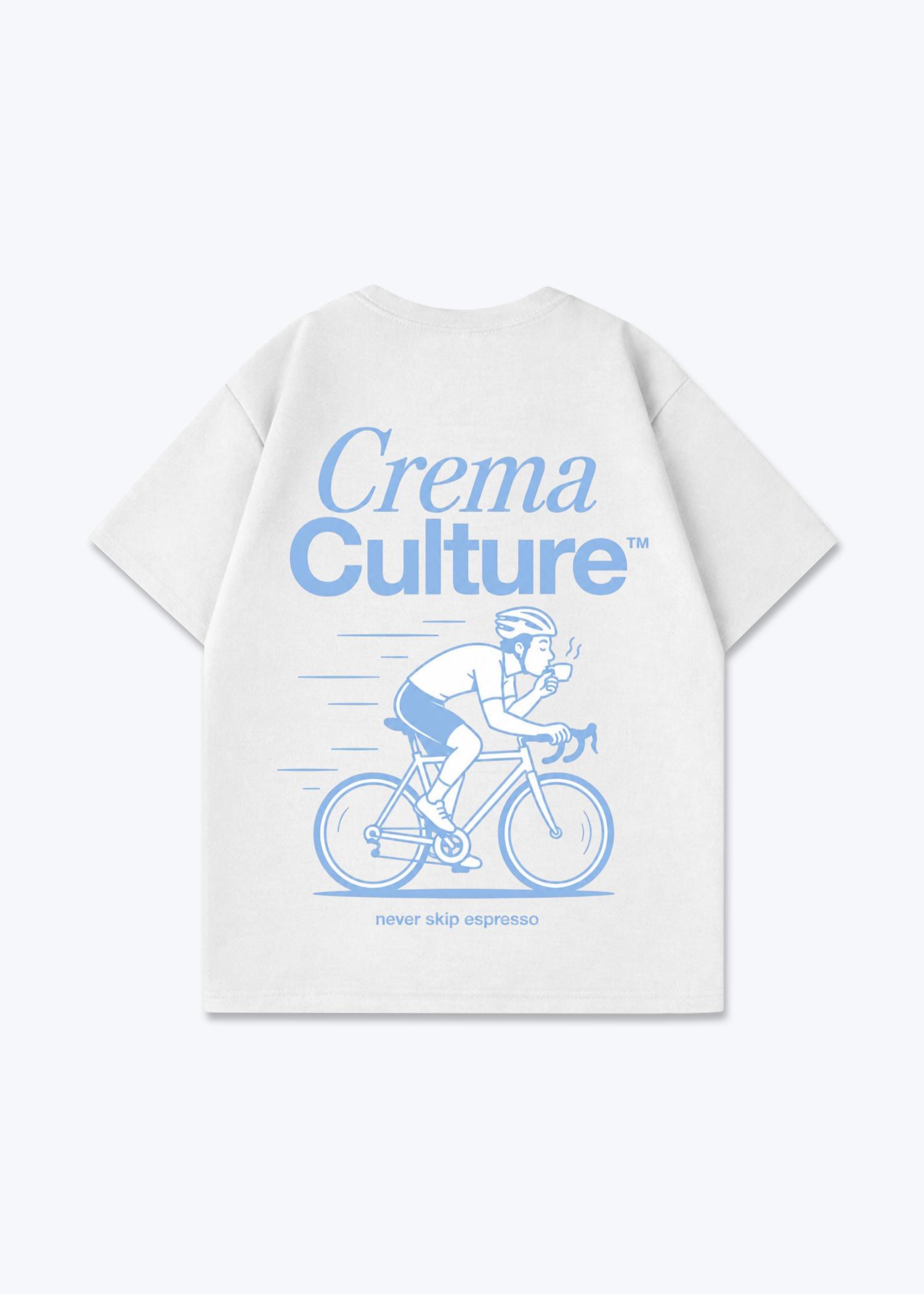 Never Skip Espresso Oversized Shirt - White Back (Designed)