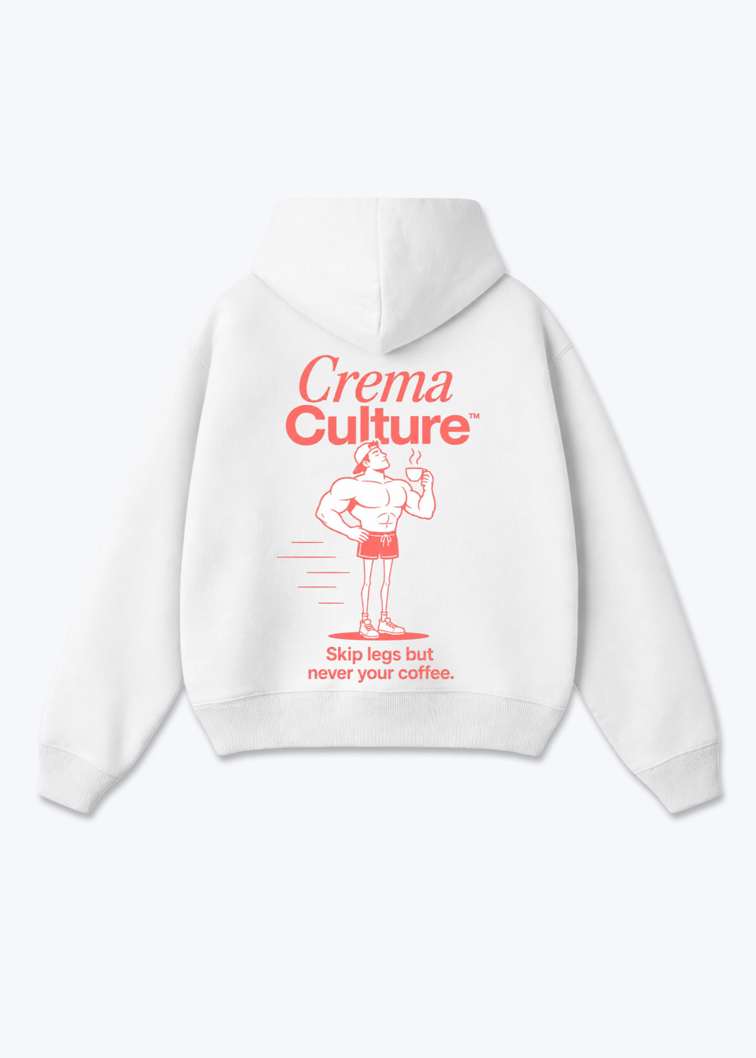 Skip Legs But Never Coffee Oversized Hoodie - White Back (Designed)