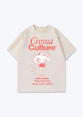 Skip Legs But Never Your Coffee Oversized Shirt - Beige Front (Designed)