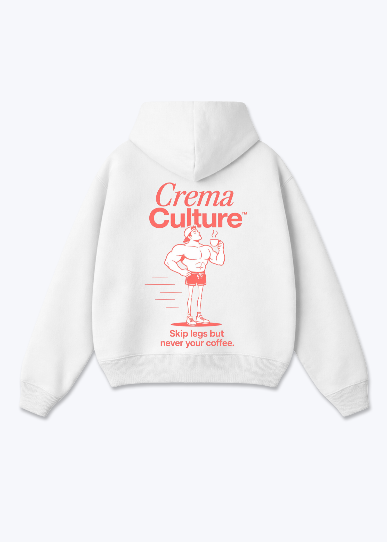 Skip Legs But Never Your Coffee Oversized Zip Hoodie - White Back (Designed)